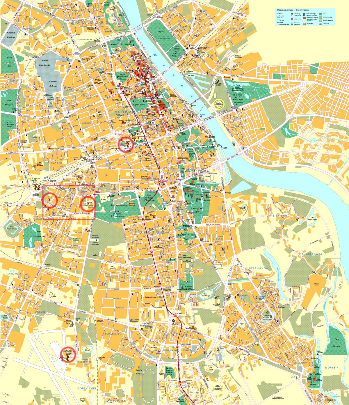 mapa de carrers de Varsòvia, polònia