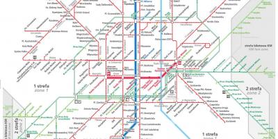 Varsòvia transport mapa