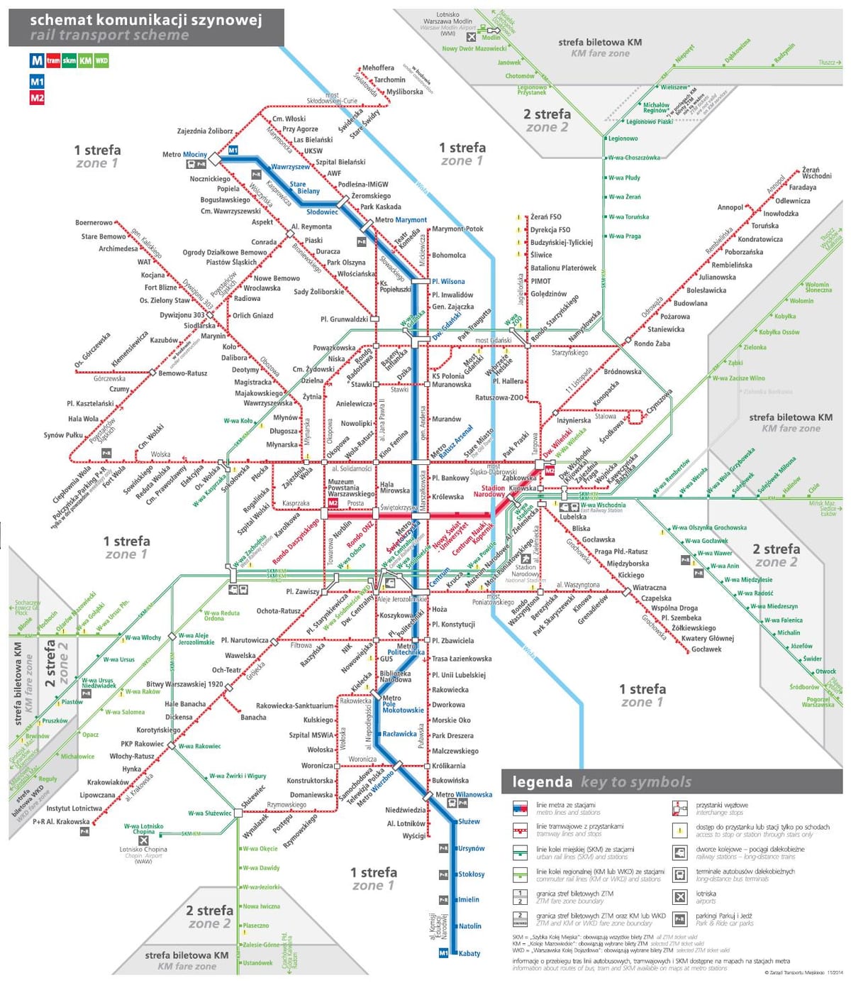 Varsòvia transport mapa