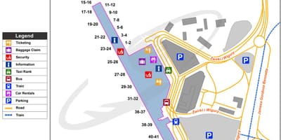 Varsòvia frederic chopin mapa de l'aeroport