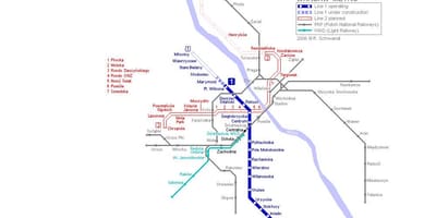 Varsòvia metro mapa