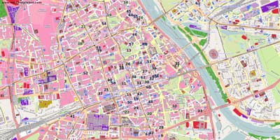 Mapa de Varsòvia de la ciutat 