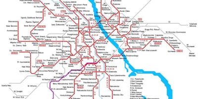 Varsòvia tren mapa