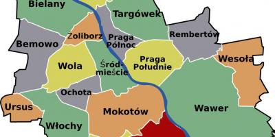 Mapa de Varsòvia barris 